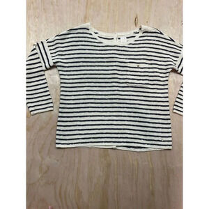 Des Petits Hauts Size T2 “Emilien” Button Back Closure 100% Cotton Blue Ivory